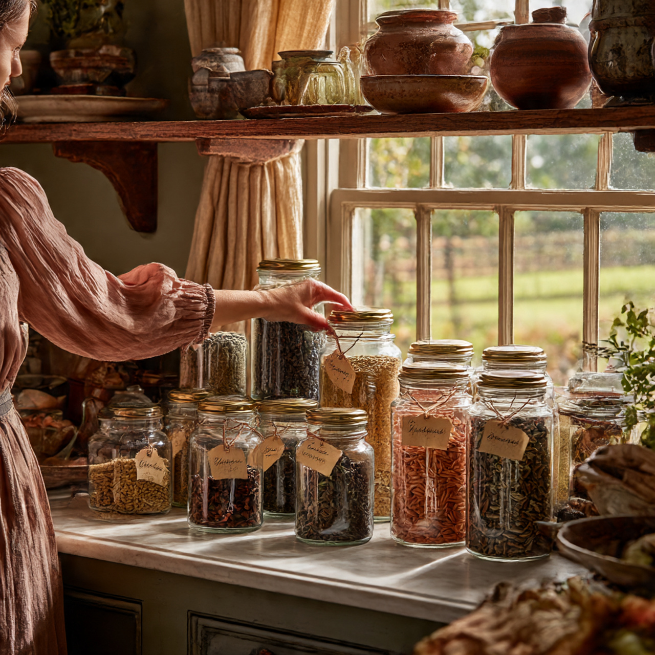 Farmhouse Kitchen Accessories: 27 Super Ideas for Cozy Charm 23 a beautifully styled countertop featuring farmhouse kitchen