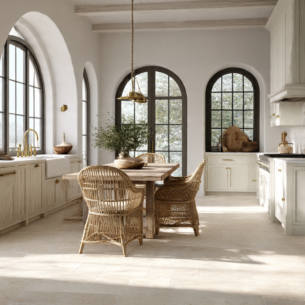 Best Farmhouse Kitchen Flooring Ideas 2025 10 a bright french inspired farmhouse kitchen featuring light