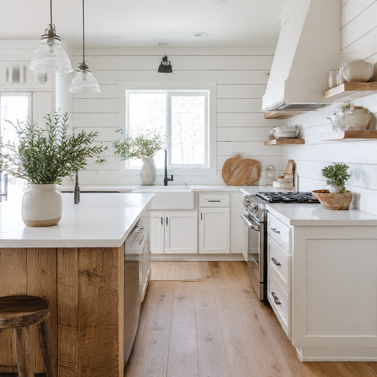 a bright modern farmhouse kitchen decor scene