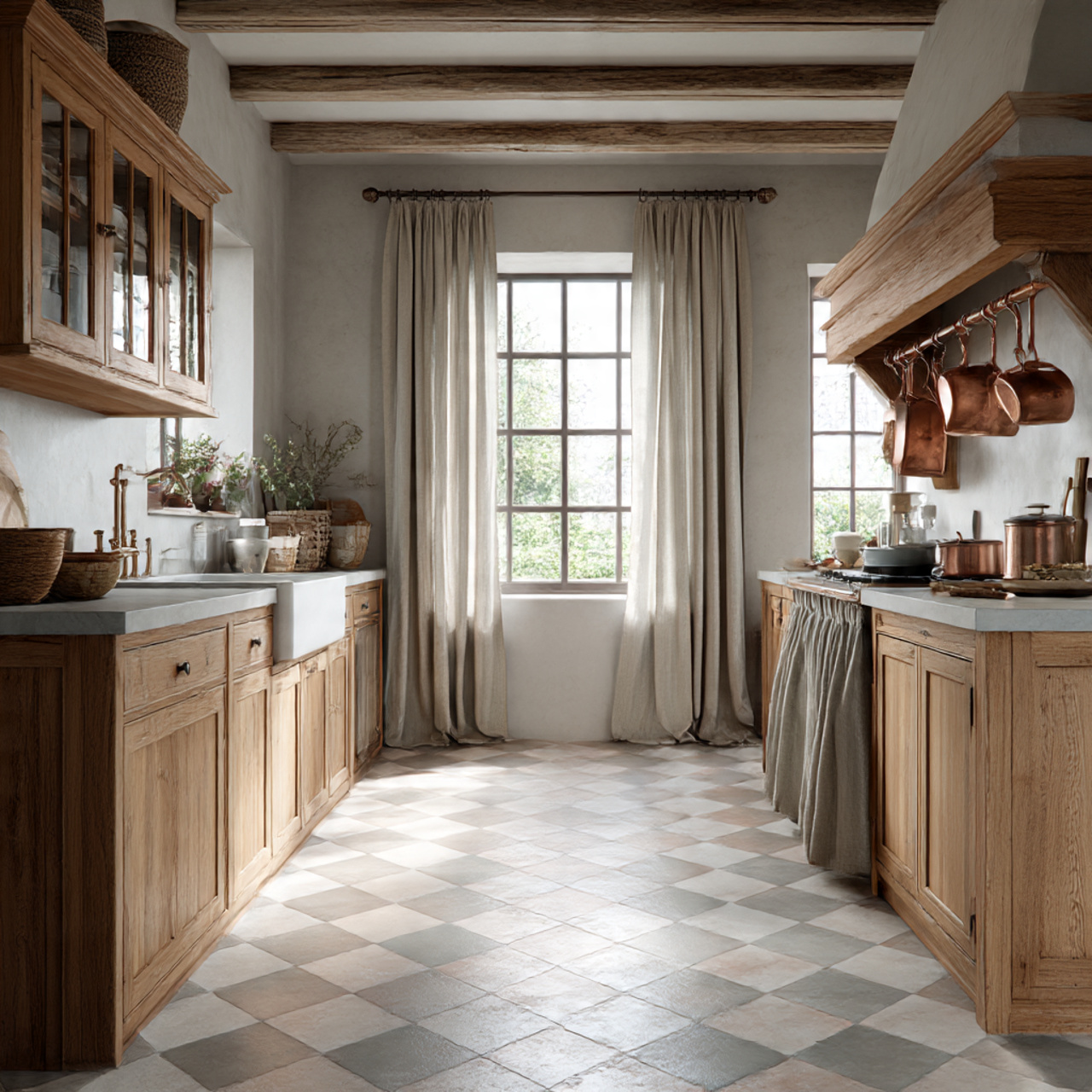Best Farmhouse Kitchen Flooring Ideas 2025 14 a classic farmhouse kitchen featuring a soft