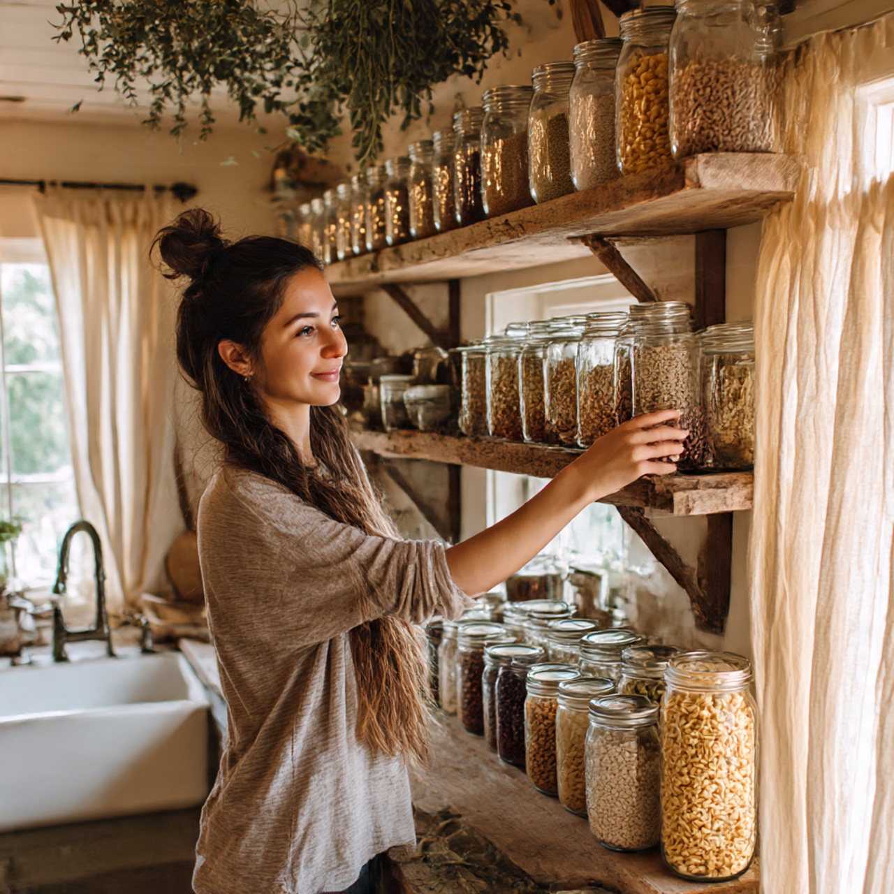 Farmhouse Kitchen Accessories: 27 Super Ideas for Cozy Charm 3 a clean and bright farmhouse kitchen scene