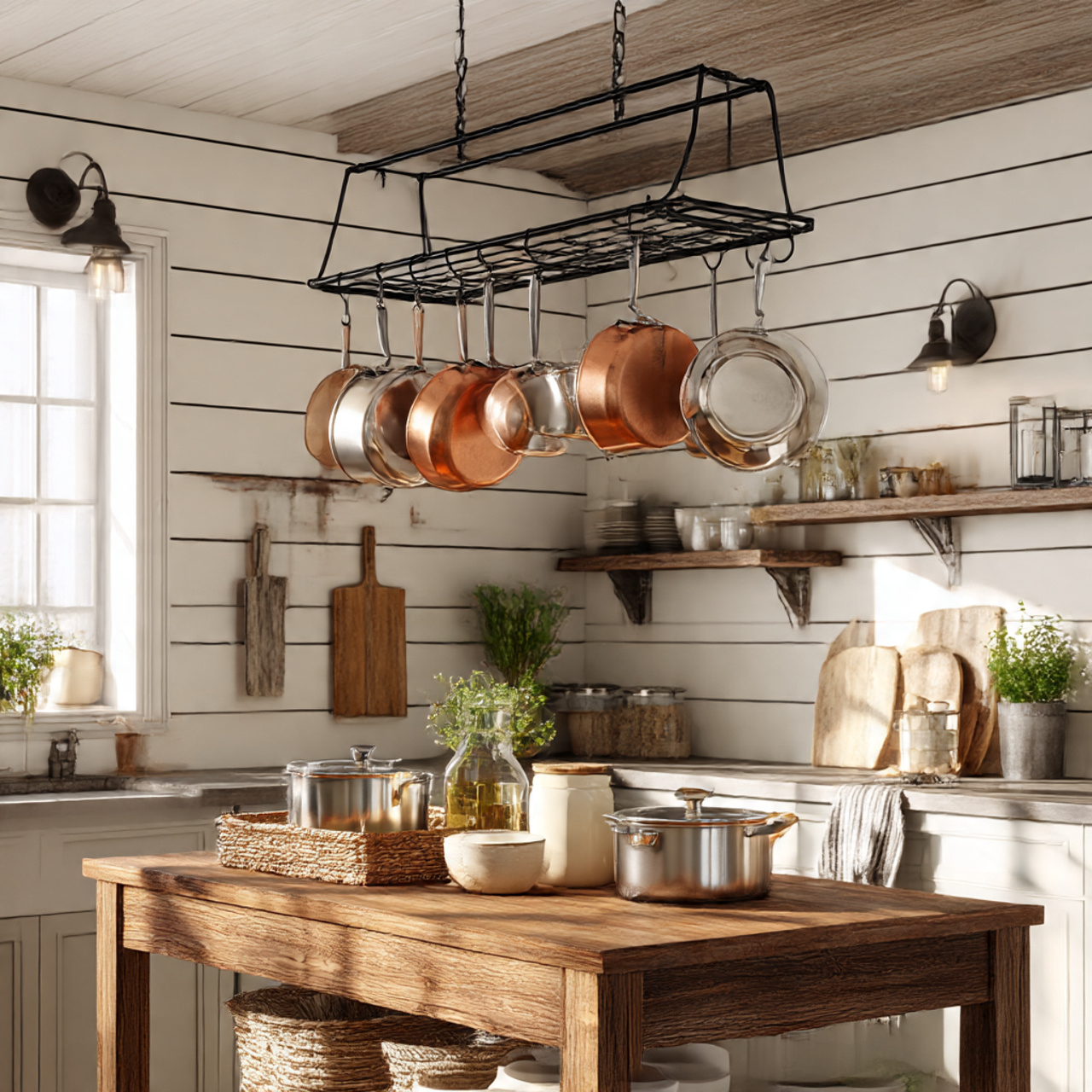 a cozy modern farmhouse kitchen decor setup 1