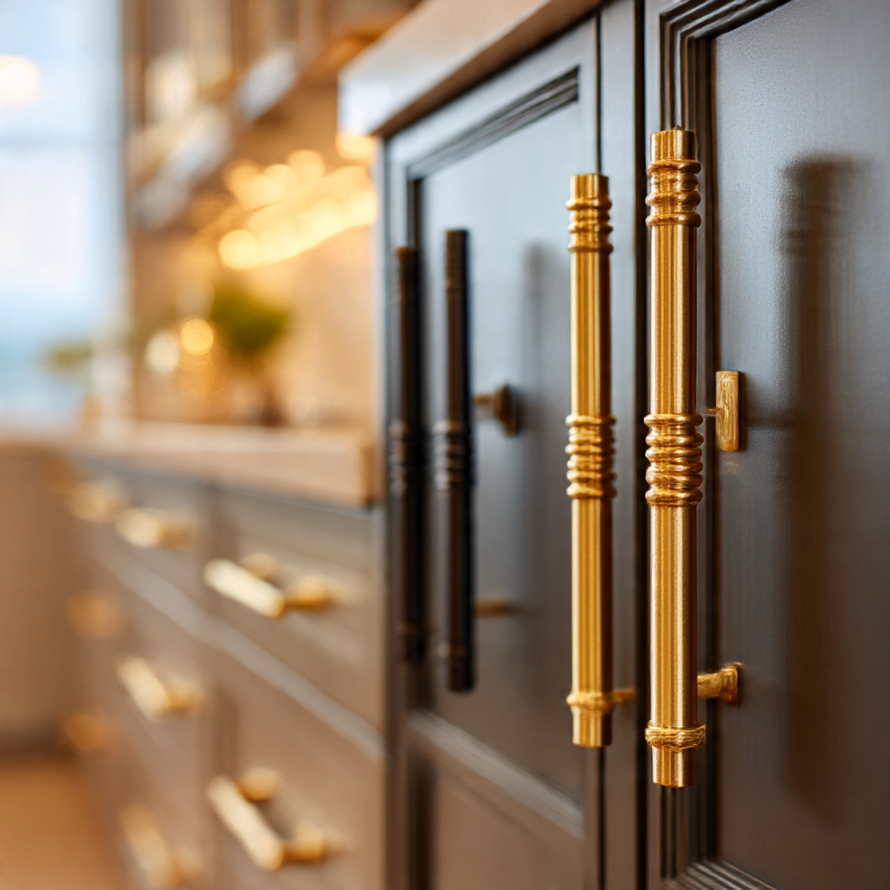 a detailed close up of oversized decorative cabinet