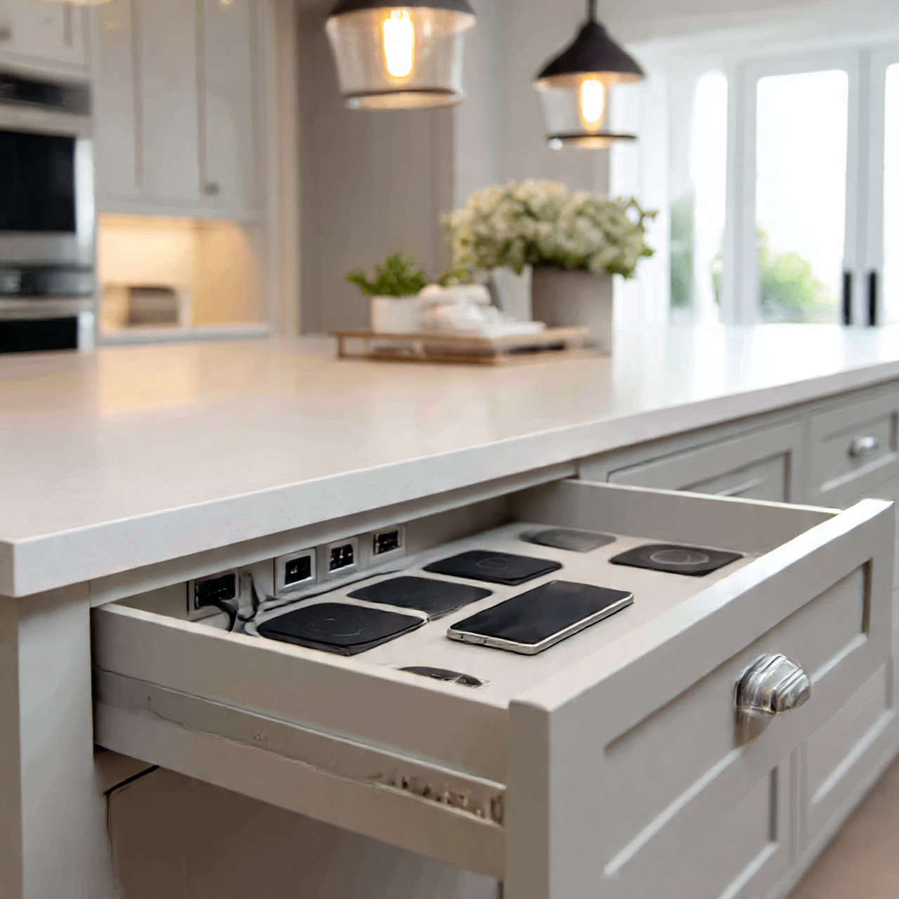 a detailed shot of a kitchen island