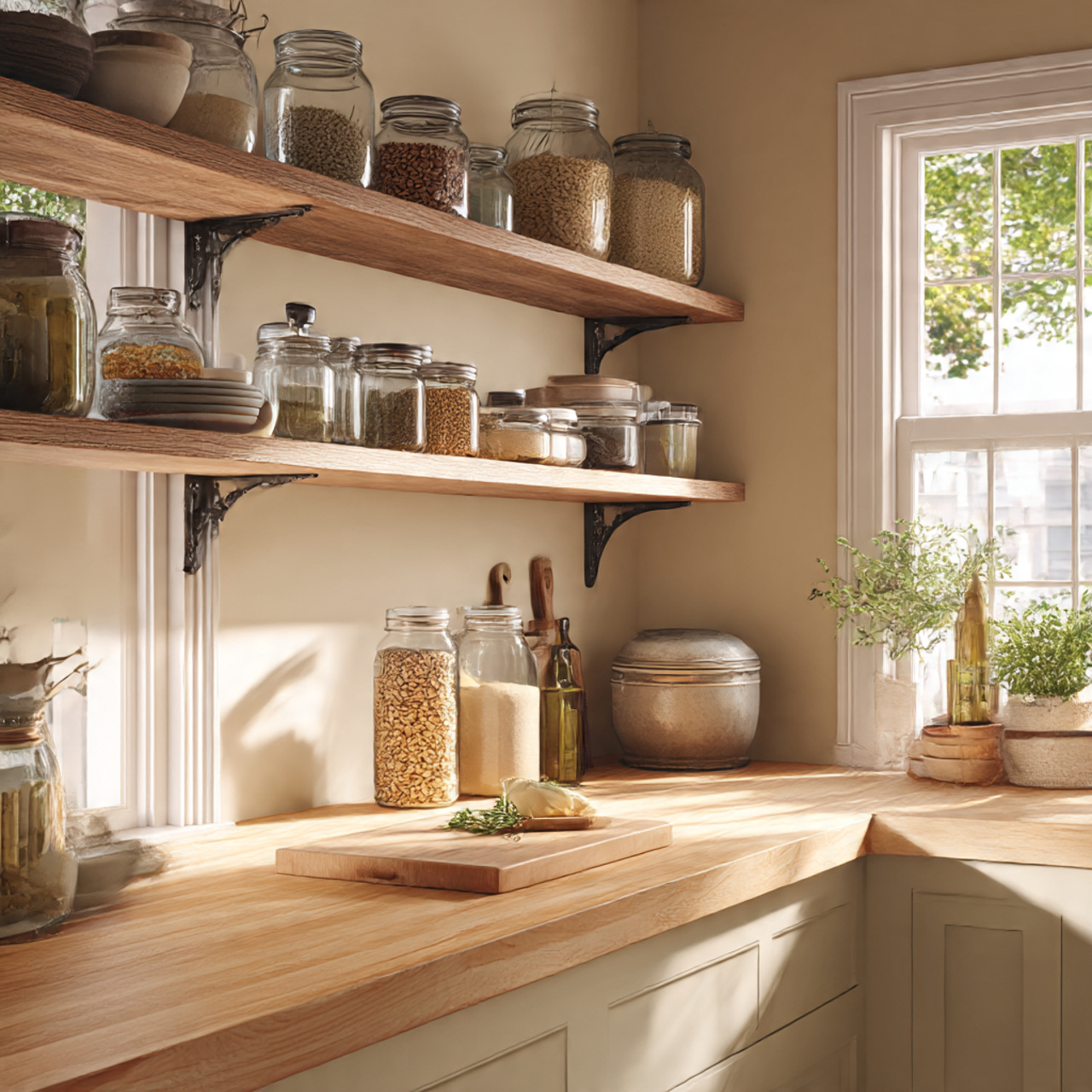 28 Charming Farmhouse Kitchen Pantry Ideas You Need 7 a farmhouse style pantry with a smooth butcher