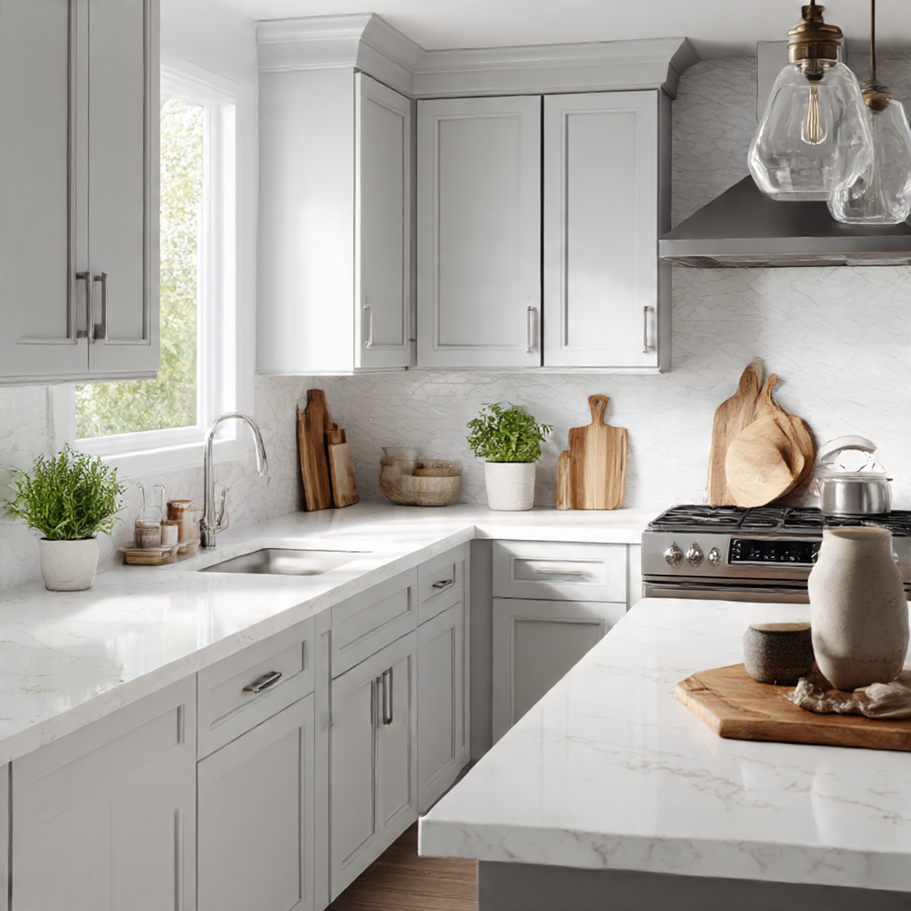 a high end modern farmhouse kitchen decor scene