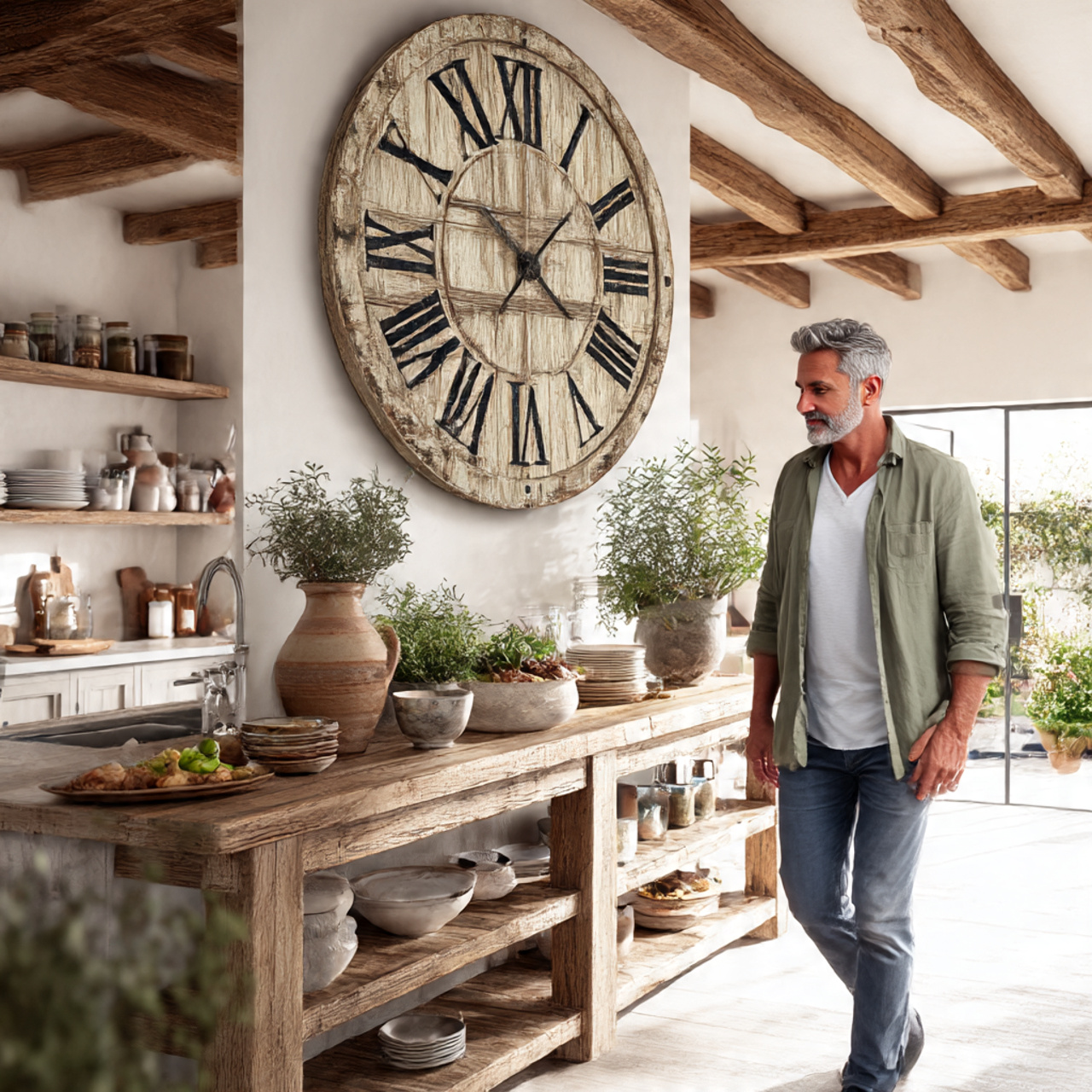 Farmhouse Kitchen Accessories: 27 Super Ideas for Cozy Charm 14 a natural photorealistic image highlighting farmhouse kitchen