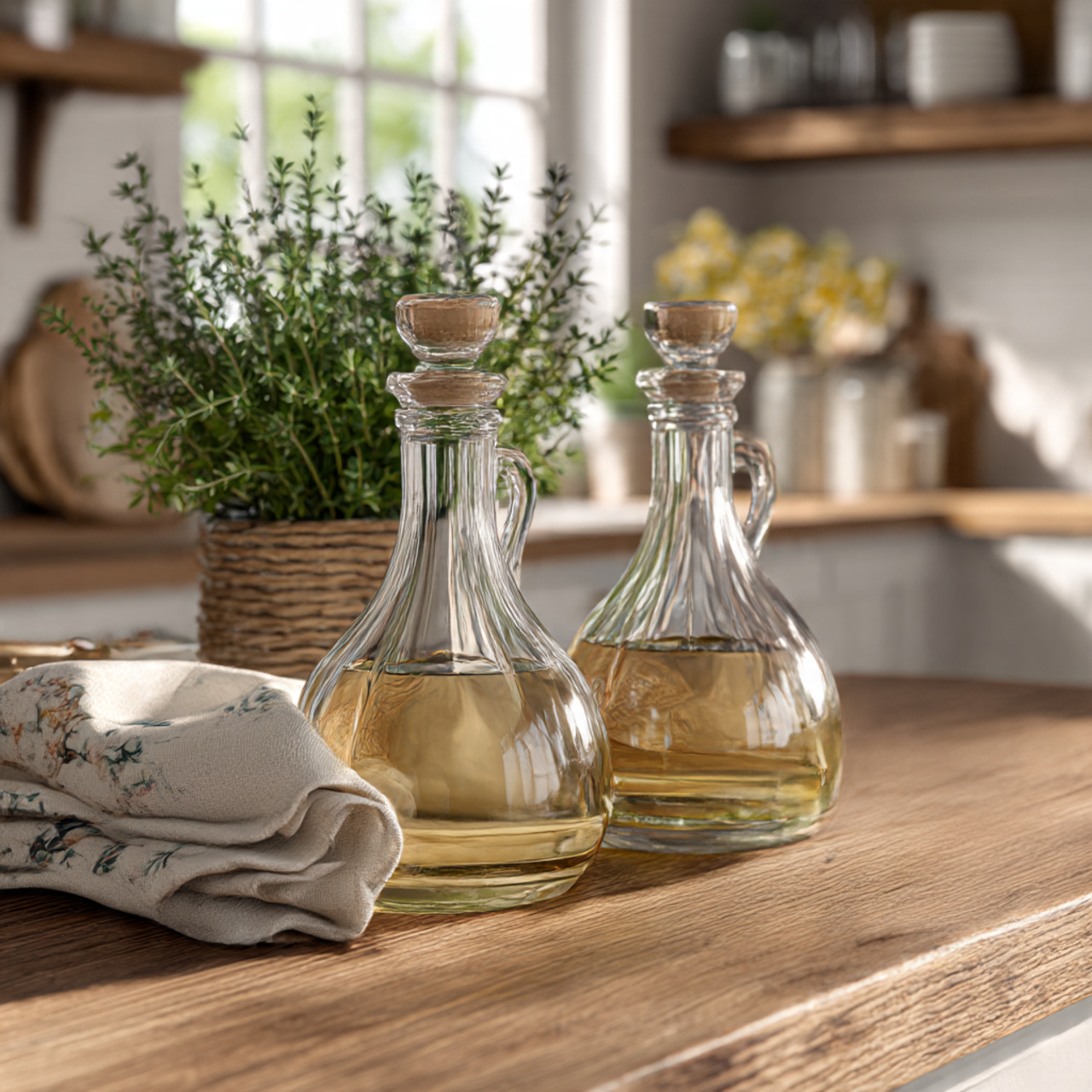 a photorealistic close up of elegant glass oil