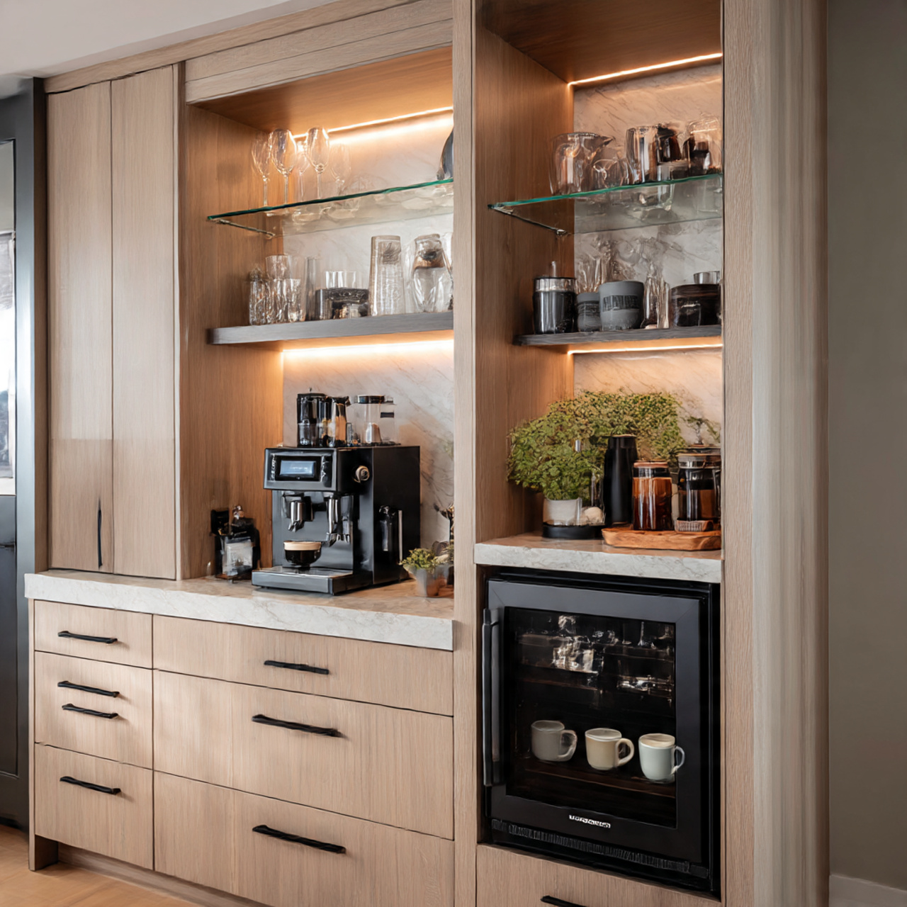 a realistic beverage station built into a