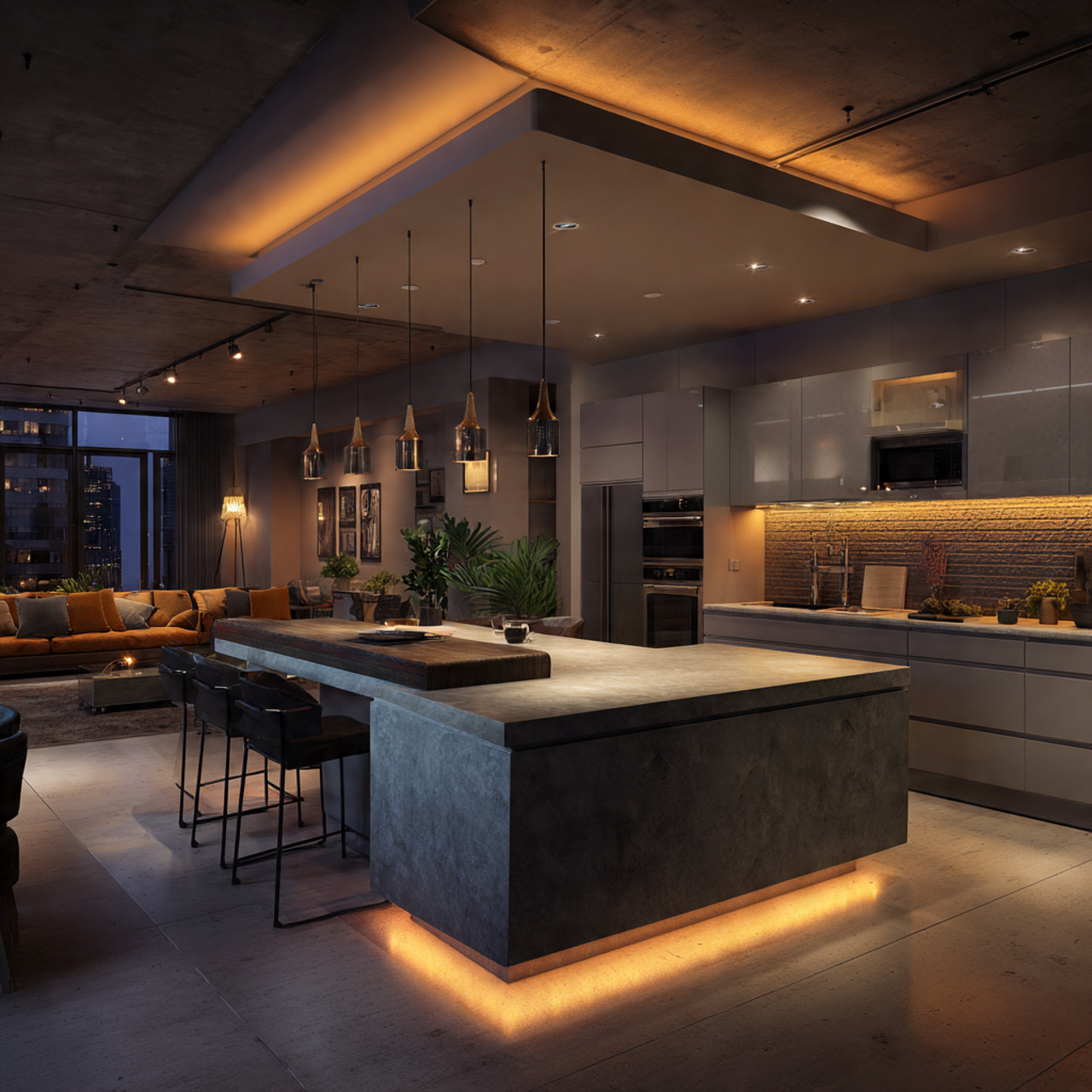 25 Best Concept Kitchen Ideas for Modern Homes 10 a realistic kitchen interior where dynamic lighting