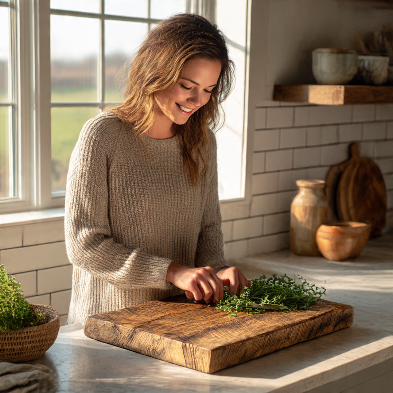 Farmhouse Kitchen Accessories: 27 Super Ideas for Cozy Charm 1 a realistic scene of a rustic wooden