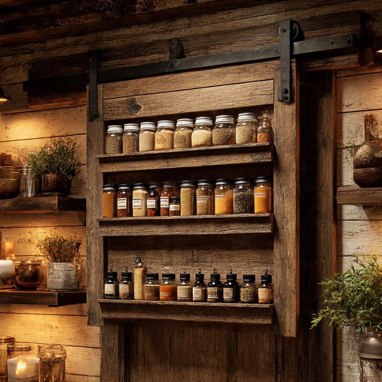 28 Charming Farmhouse Kitchen Pantry Ideas You Need 19 a rustic farmhouse pantry featuring a wall mounted