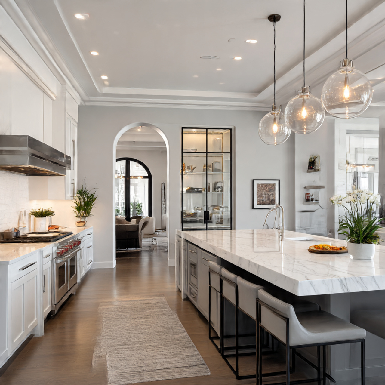 a spacious modern home showcasing two connected