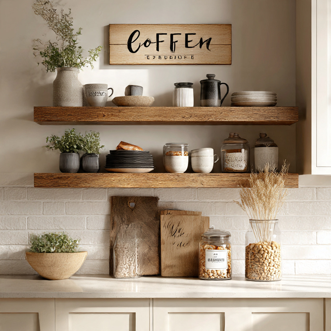 a stylish modern farmhouse kitchen decor scene