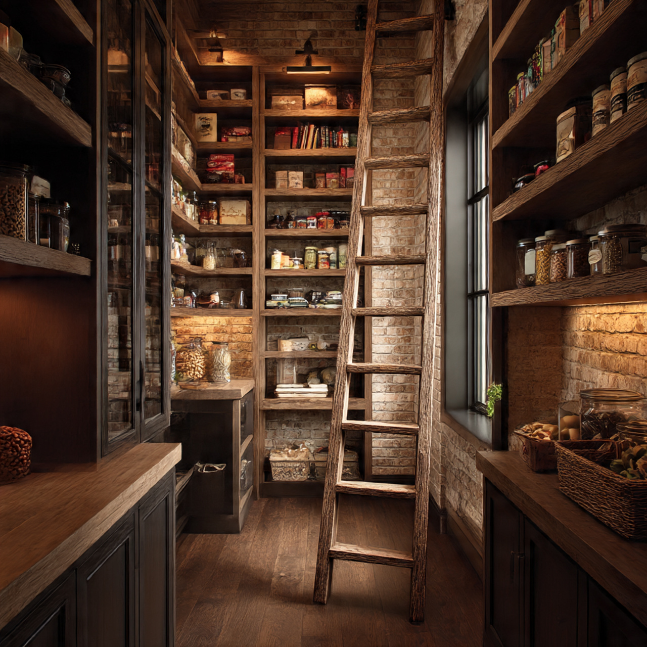 28 Charming Farmhouse Kitchen Pantry Ideas You Need 4 a tall farmhouse pantry with floor to ceiling shelves