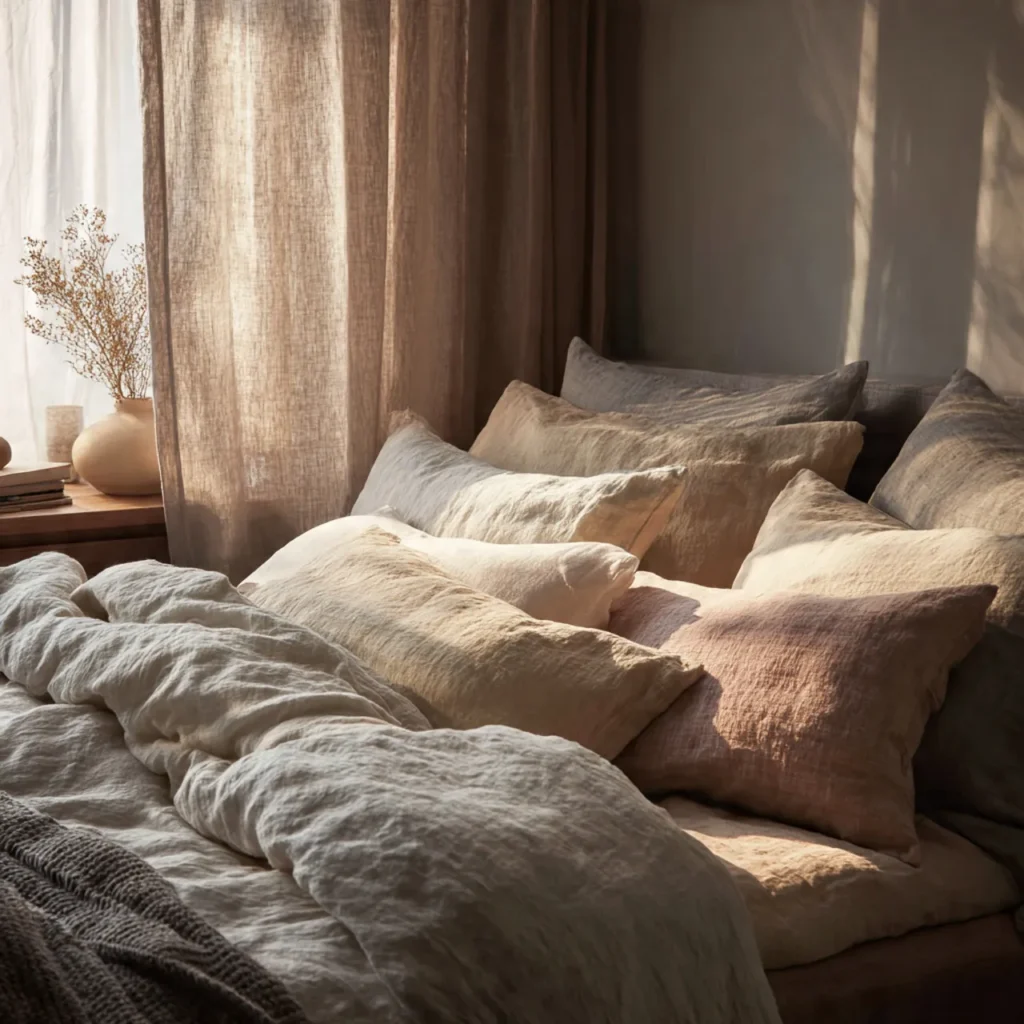 20 Bedroom Ideas for Calm, Comfortable Everyday Homes 8 a cozy bedroom scene with casually layered bedding