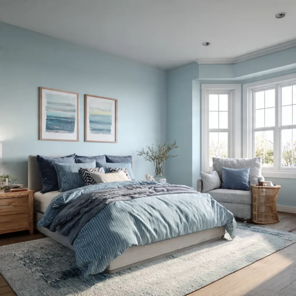 20 Bedroom Ideas for Calm, Comfortable Everyday Homes 10 a harmonious bedroom interior where wall color bed 1