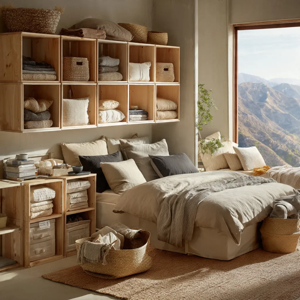 20 Bedroom Ideas for Calm, Comfortable Everyday Homes 19 a practical bedroom scene showing flexible storage